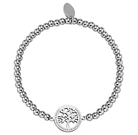 Bracelet en Acier inoxydable. Coupe transversale :4mm. Diamtre:15mm. lastique. brillant.  Arbre arbre de vie