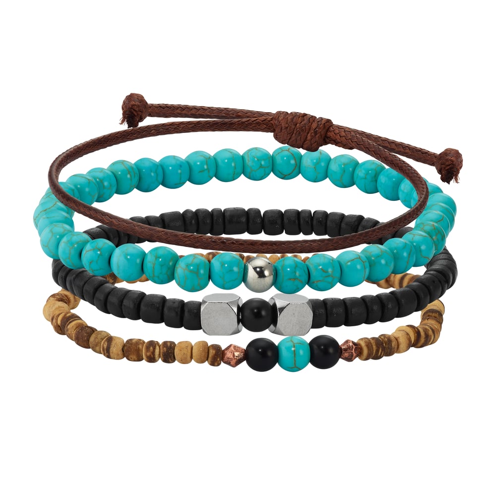 Surfer bracelet 767 with Coconut wood, Synthetic stone, Copper,