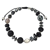 Stone bracelet Stainless Steel nylon lava stone Acrylic glass Natural stone Crystal