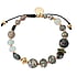 Stone bracelet Stainless Steel nylon PVD-coating (gold color) Natural stone Crystal