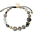 Bracelet de pierre Acier inoxydable Nylon Revtement PVD (couleur or) Pierre naturelle Cristal