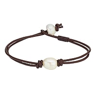 Bracelet de perles en Cuir. Largeur:10mm.