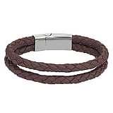 Lederarmband Leder Edelstahl Ewig Schlaufe Endlos