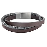 Bracelet Cuir Acier inoxydable Hmatite