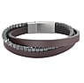 Bracciale Pelle Acciaio inox Ematite