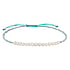 Bracelet de plage Aigue-marine Perles d´eau douce Polyester Argent 925