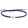 Geknpftes Armband Ssswasserperle Polyester Silber 925