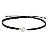 Knotted bracelet Fresh water pearl Polyester Silver 925