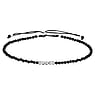 Bracelet nou Spinelle noir Polyester Argent 925