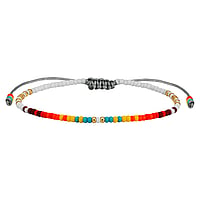 Bracelet nou en Verre avec Polyester. Coupe transversale :2,3mm. Longueur:15-22cm. Longueur ajustable. brillant.