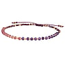 Bracelet nou Polyester Verre Tourmaline rose Cristal