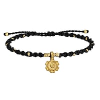 Bettina Vogt Geknpftes Armband aus Messing mit Gewachstes Linhasita Garn. Breite:11mm. Querschnitt :4mm. Lnge:15-22cm. Lnge verstellbar.  Rose Blume