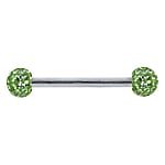 Nipple piercing out of Surgical Steel 316L with Crystal and Epoxy. Thread:1,6mm. Bar length:16mm. Ball diameter:4mm.