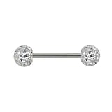 Nipple piercing Surgical Steel 316L Crystal Epoxy