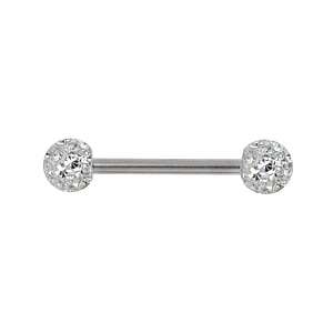 Piercing poitrine Acier chirurgical 316L Cristal poxy