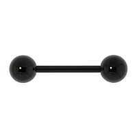 Brustpiercing aus Chirurgenstahl 316L mit PVD Beschichtung (schwarz). Gewinde:1,6mm. Ball-Durchmesser:6mm.