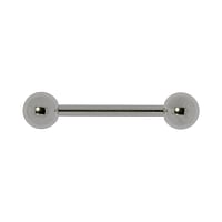 Piercing poitrine en Acier chirurgical 316L. Pas-de-vis:1,6mm. Diamtre-Boule:5mm.