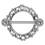 tepelpiercing Chirurgisch staal 316L Zilver 925 Kristal tribal_tekening tribal_patroon