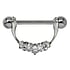 Piercing poitrine Acier chirurgical 316L Argent 925 Zircon