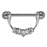 Piercing poitrine Acier chirurgical 316L Argent 925 Zircon