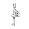 Charm Argent 925 Zircon Coeur Amour Serrure Cl Clef