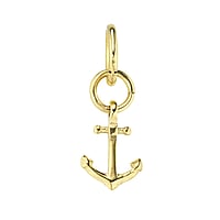 PAUL HEWITT Charm out of Stainless Steel with PVD-coating (gold color). Width:8mm. Shiny.  Anchor rope ship boat compass