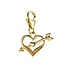 Charm Silver 925 PVD-coating (gold color) Heart Love Arrow
