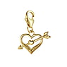Charm Silver 925 PVD-coating (gold color) Heart Love Arrow