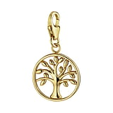 Charm Silber 925 PVD Beschichtung (goldfarbig) Baum Baum_des_Lebens