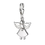 Charm out of Silver 925. Width:14mm. Shiny.  Angel Heart Love