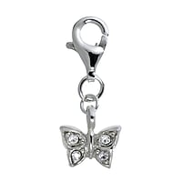 Charm nios de Plata 925 con Cristal. Ancho:8,5mm.  Mariposa