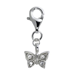 Kids charm Silver 925 Crystal Butterfly