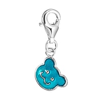 Charm bambini in Argento 925 con Smalto. Larghezza:8,8mm.  Orso Orsacchiotto Orsetto Teddy