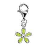 Kinder Charm Silber 925 Email Kristall Blume