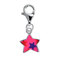 Kids charm out of Silver 925 with Enamel. Width:9,0mm.  Star