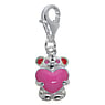 Charm bambini Argento 925 Smalto Cristallo Orso Orsacchiotto Orsetto Cuore Amore