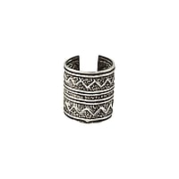 Clip per orecchio in Argento 925. Larghezza:10mm.  Disegno tribal Motivo tribal Striatura Banda Incavo Scanalatura Linea Linee