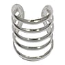 Ear clip Silver 925 Stripes Grooves Rills