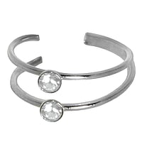 Oorclip uit Zilver 925 met Kristal. Breedte:4mm.  streep lijn ribbels