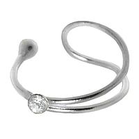 Ear clip out of Silver 925 with Crystal. Width:4mm.