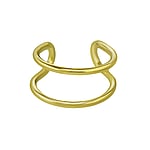 Ohrclip aus Edelstahl mit PVD Beschichtung (goldfarbig). Breite:6mm. Glnzend.  Streifen Rillen Linien