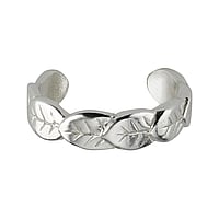 Clip oreja de Plata 925. Ancho:3mm. brillante. Flexible para poner y ajustar.  Hoja Diseo floral