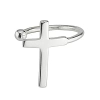 Ear clip out of Silver 925. Length:12mm. Width:12mm. Shiny. Bendable for adjustment and for wearing.  Cross