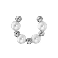 Ear clip out of Stainless Steel with Synthetic Pearls. Width:4mm. Bendable for adjustment and for wearing.