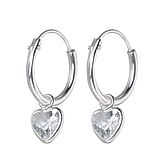 Orecchini per bambini Argento 925 Zircone Cuore Amore