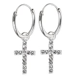 Silver earrings Silver 925 Crystal Cross