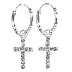 Silver earrings Silver 925 Crystal Cross