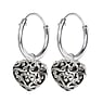 Pendientes de plata Plata 925 Corazn Amor Dibujo_Tribal Diseo_Tribal Hoja Diseo_floral