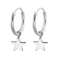 Silver earrings Diameter:12mm. Width:5mm.  Star