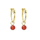 Fashion dangle earrings Surgical Steel 316L PVD-coating (gold color) Agate